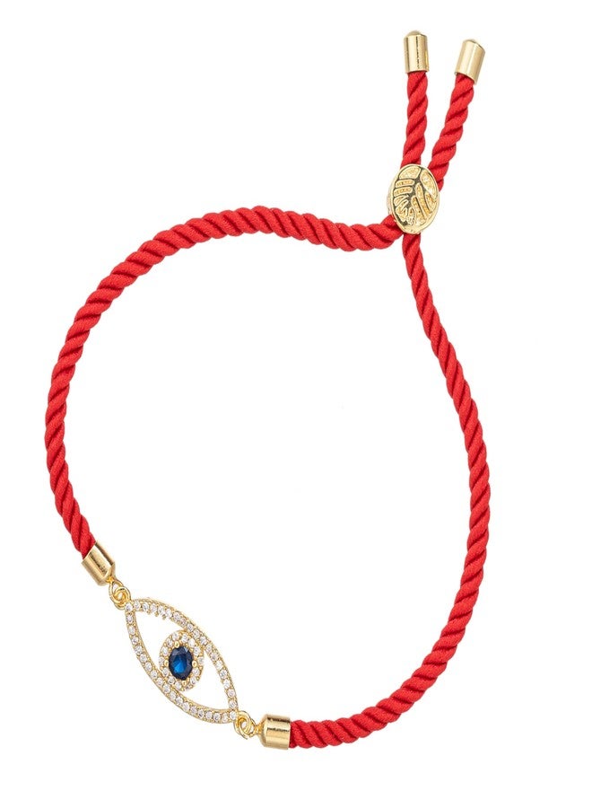kelistom Evil Eye Bracelet for Women Men Handmade Red Black String Woven Adjustable Rope Zircon Inlay Evil Eye Tibetan Bracelets for Women Men - Image 1